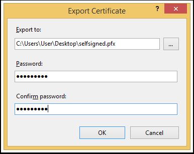 9. Choose where to save the certificate and enter a password (HOST) You need to make a password.