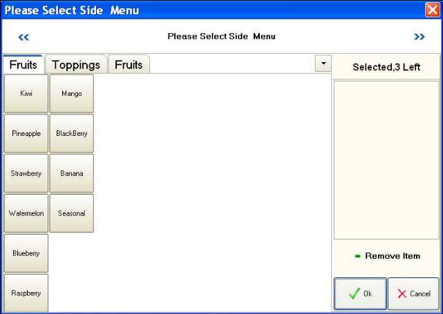 Side Orders Side Orders are also created in the R-Office and/or R-Corp applications for each item.