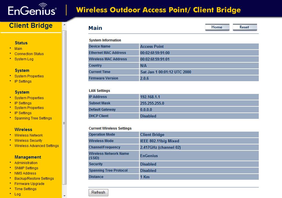 5 Client Bridge Operating Mode 5.1 Logging In To configure the device through the web browser, enter the IP address of the device (default: 192.168.1.1) into the address bar of the web browser and press Enter.