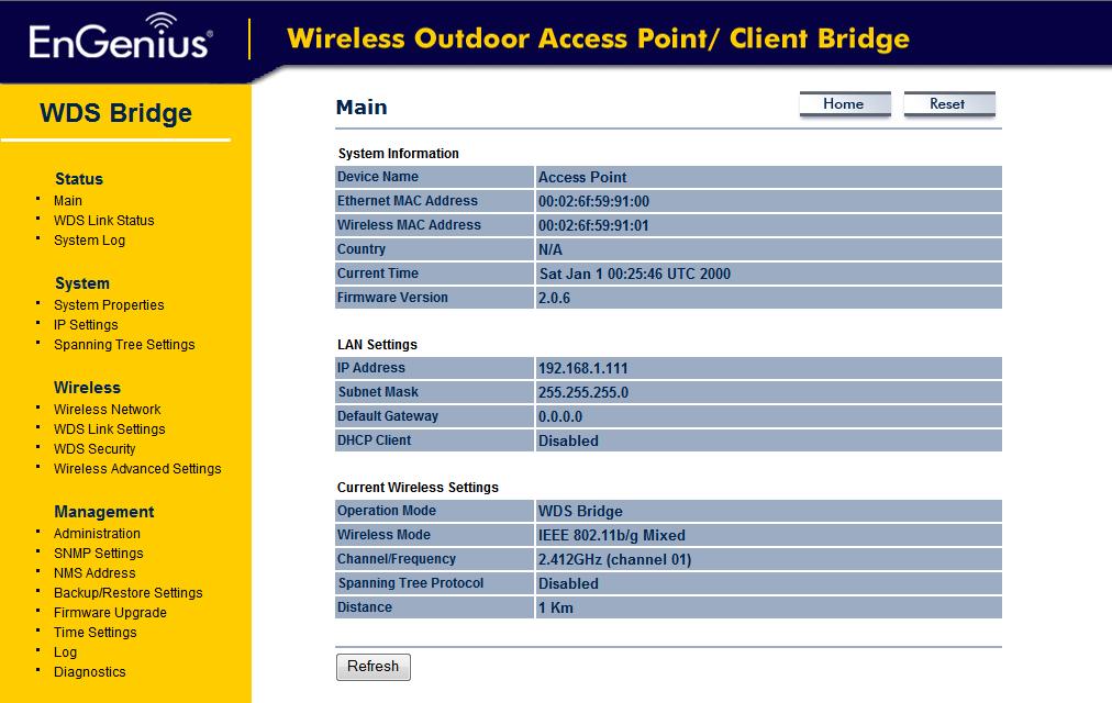 6 WDS Bridge Operating Mode 6.1 Logging In To configure the device through the web browser, enter the IP address of the device (default: 192.168.1.1) into the address bar of the web browser and press Enter.