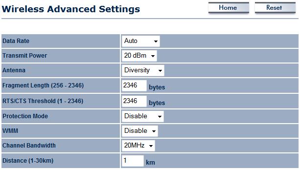 8.4.3 Wireless Advanced Settings On this page you can configure the advanced settings to tweak the performance of your wireless network.