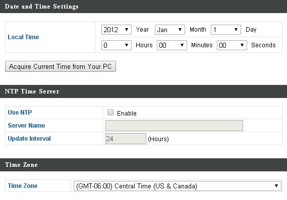 5.4.2 Date and Time You can configure the time zone settings of your access point here. The date and time of the device can be configured manually or can be synchronized with a time server.