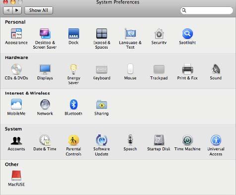 or Applications Figure 6-14 System Preferences Step 2: Open Network