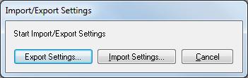 Defaults]-[Driver Utilities] -[Import/Export Settings] 3 "Import/Export Settings" window appears. Click [Export Settings]. 4 5 The window to save a file appears. Specify a name and save the BSF file.