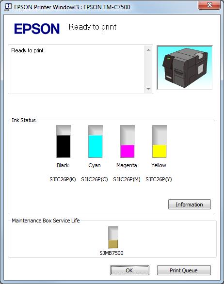 printer status and the ink level. Error information is displayed when an error occurs during printing. The EPSON Status Monitor 3 will not be activated if an error occurs when not printing.