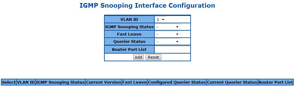 Figure 60 Layer2 Management > IGMP Snooping > Timer Configuration Parameter Router Port Purge Interval (60~600 Secs) Group-Member Port Purge Interval (130~2335 Secs) Report Forward Interval (1~25