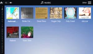 Navigating Music Navigating through a music library is identical to navigating through the video library.