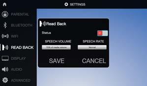 Audio The Audio settings menu allows for adjusting audio settings such as maximum wired volume, and Bluetooth audio routing of the system.