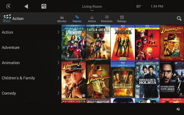 Watching movies Control4 makes it easier than ever to browse through and search your movie collection.