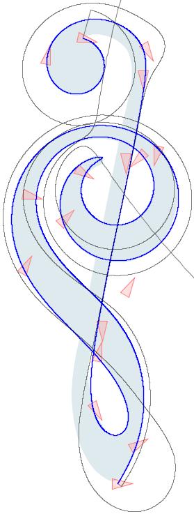 6 curve_subdivision_in_se2.nb Figure: Cubic B-spline refinement applied to 17 control points to partially contour a treble clef.