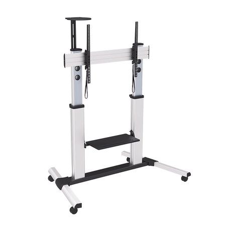 Trolley for 55-100 screen Ultra heavy-duty steel & aluminum Dual Post TV mobile tv stand.
