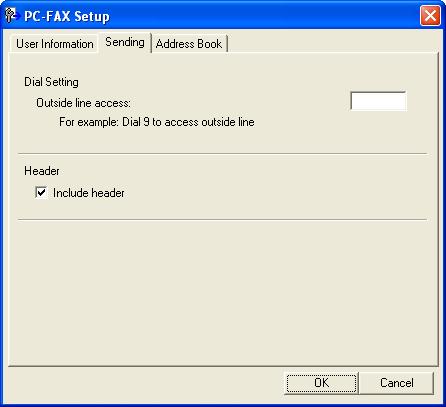 Brother PC-FAX Send Software (For FAX-2940) c Click OK to save the User Information. You can set up the User Information separately for each Windows account.