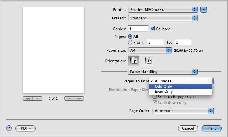Printing and Faxing Duplex Printing 6 Manual duplex Select Paper Handling.
