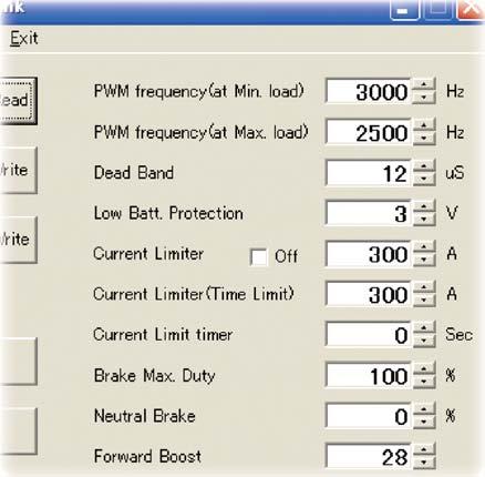 The setting of each setting data can MC601C Link be changed by clicking or at the right side of the box of each setting item. Values can also be input directly from the keyboard.