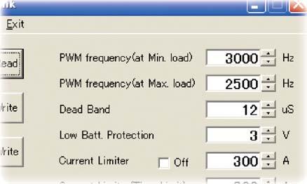 *Dead Band This sets the range (neutral point range) over which the MC601C does not respond to transmitter throttle operation. The larger the set value, the wider this range.