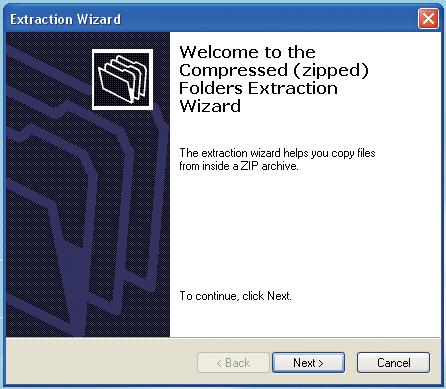 contents. 2. Click "Extract all files". The Extraction Wizard launches. 3.