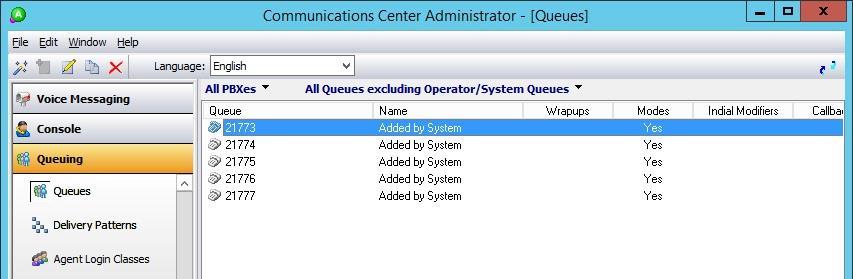 6.6. Administer Queues Select Queuing Queues from the left pane, to display a list of queues converted from Section 6.5.