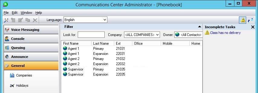 Follow the Adding Phonebook Contact pop-up screens (not shown) to configure a corresponding entry for each agent