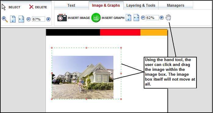 Group Canvas V5.0 28 c) Moving Images within an image box Images can be moved within an image box by using the hand tool.