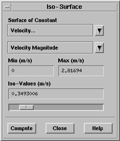 9. Display the isosurface of velocity magnitude. Postprocessing Iso Surface.