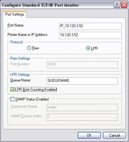 10) Choose LPR and type in the queue name which is relevant to the printer you are installing.
