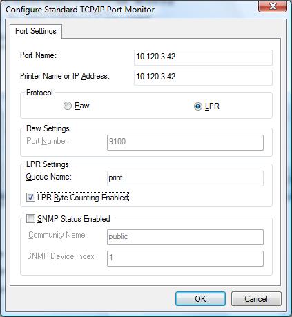 7) Once you have clicked on Settings Change the Protocol to LPR.