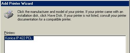 Printer and click Next 5) Click on Have Disk and browse