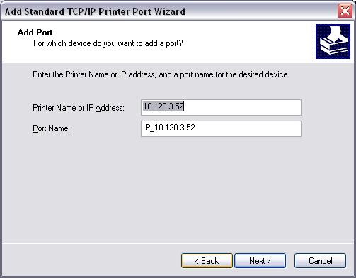 8) Type in the IP address