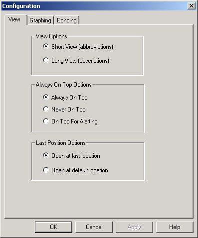 Configuring ipview 23 Figure 20: Configuration View Tab View Options You can view ipview in Short View or Long View. In Short View, two-letter abbreviations represent the parameters.