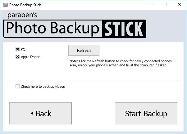 Backup button. On the next screen check the boxes next to the devices you want to back up. You can back up all devices and your computer simultaneously.