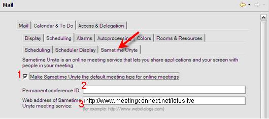 Enter your LotusLive Meetings conference code in the Permanent ID field. - 3.