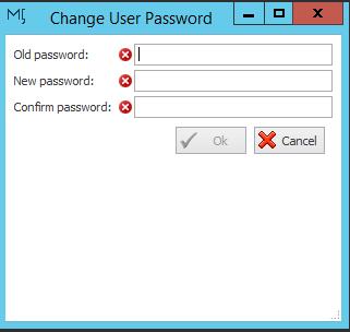 Click here to change the password 2 This will open the change user password window.