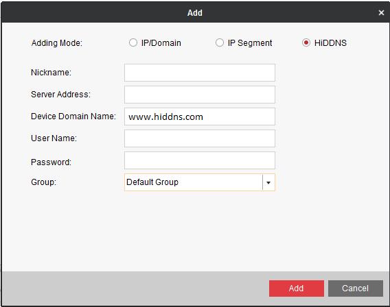 via web browser or Client Software with the Device Domain (Device Name). OPTION 1: Access the Device via Web Browser Open a web browser, and enter http:// www.hiddns.com/alias in the address bar.