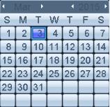 Figure 6. 3 Playback Calendar If there are record files for that camera in that day, in the calendar, the icon for that day is displayed as. Otherwise it is displayed as.