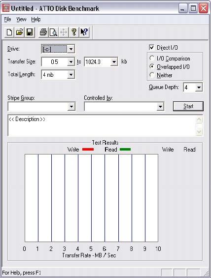 Stripe Group: If the test drive is a stripe group, select its name from the list box. The names and quantities of drives in the stripe group are printed to the Description box.