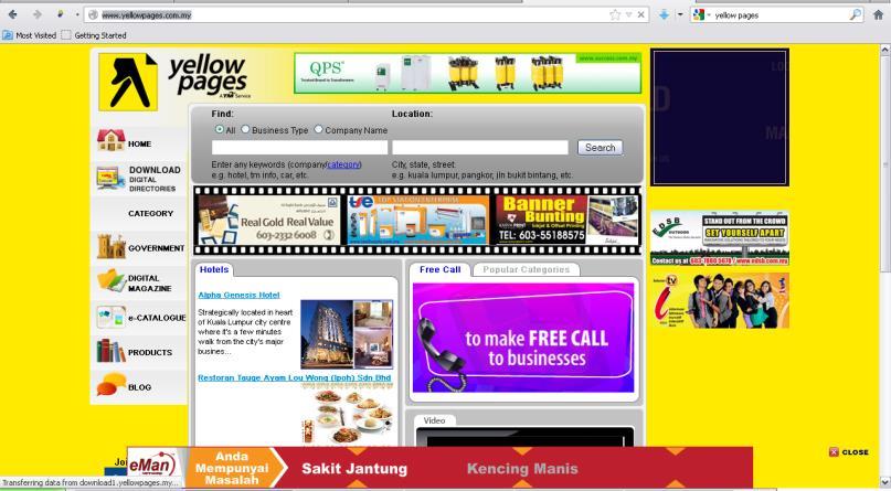 Web Searching : Yellow pages Example Bigfoot www.