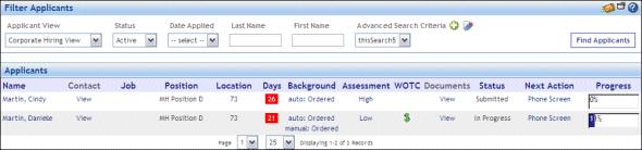 5. APPLICANT DASHBOARD OVERVIEW The Applicant dashboard allows human resources personnel to effectively monitor and manage the hiring process.