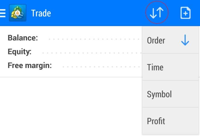 6. TRADE PAGE Here you will find the main information regarding your open positions, balance, free margin and equity.