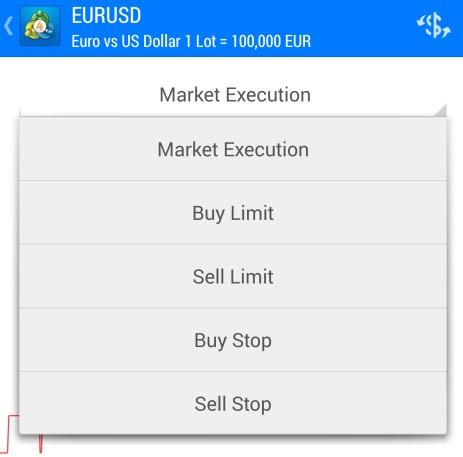 The instrument that is traded can be viewed at the top of the screen in the blue header section.