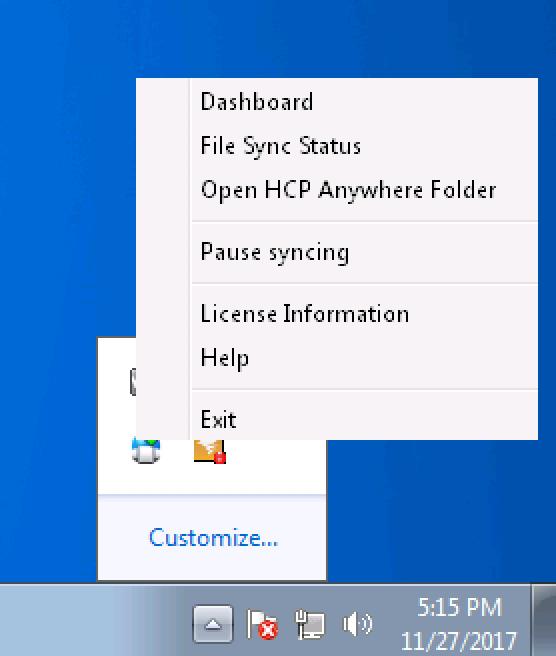 9. Locate your HCP Anywhere application at the bottom right hand corner of the task bar 10.