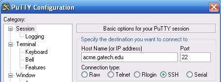 You will be presented with a dialog box asking you for a hostname, a port, and a connection type. Fill out the top of the dialog like this: After this, click connect.