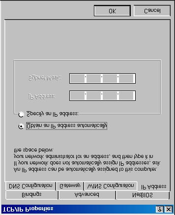 Windows NT domain: alpha Network logon options Quick logon Dial-Up Adapter /