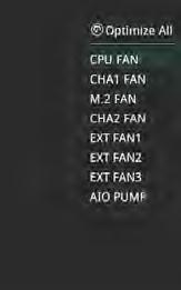 Select the fan that you want to configure and to view its current status. 2.