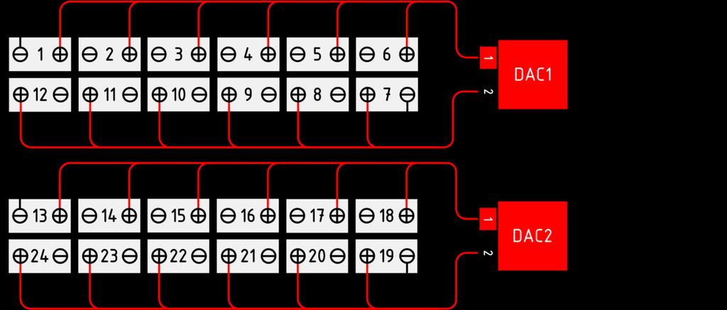 Common system connections: 48V System - 2V Cells - 24 Jars 125V System, 2V cells, 60 Units DAC Connection to 6V/12V Cells For 6V/12V cells, use 3-Lead DAC cables