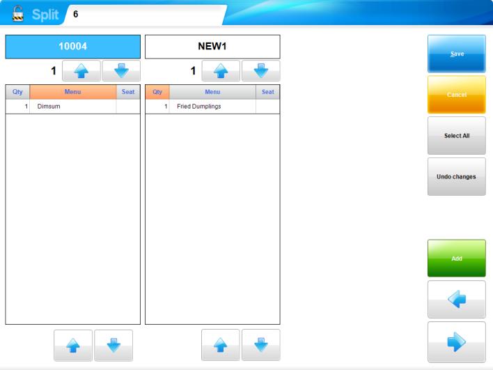 (Figure 3) Split Function -moving Menu Items When the menu item is selected and the new window s blank box