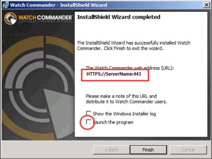As the components of Watch Commander are installed, message boxes open and close to show you what is being installed and the installation status.