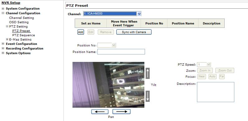 6.2.3 PTZ Preset Settings The recorder supports PTZ cameras and can set multiple preset points or retrieve and manage preset points that are set in the camera.