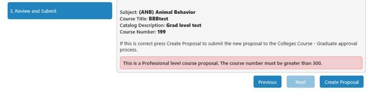 course proposals between 401 and 600, etc., depending on the requirements of your institution.