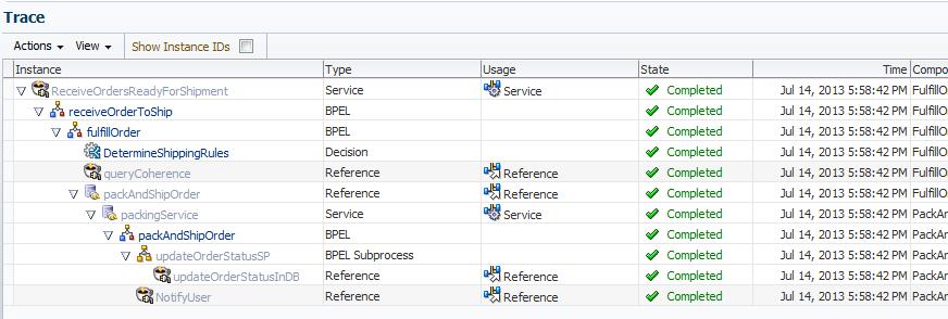 The putcoherence reference then puts the content into Coherence cache. Figure 7-23 provides details.
