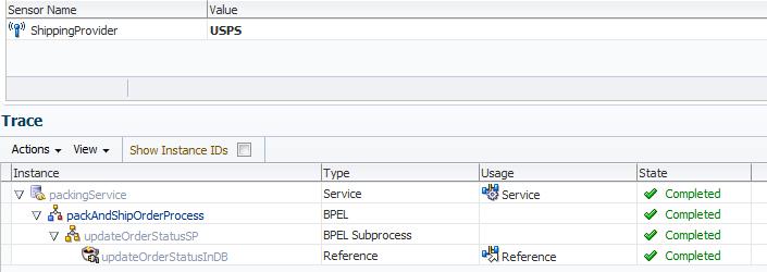 Chapter 6 page or the Flow Trace page for a specific business flow instance in Oracle Enterprise Manager Fusion Middleware Control. Figure 6-16 provides details.